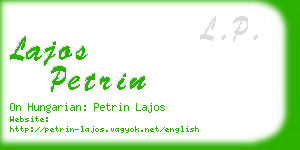 lajos petrin business card